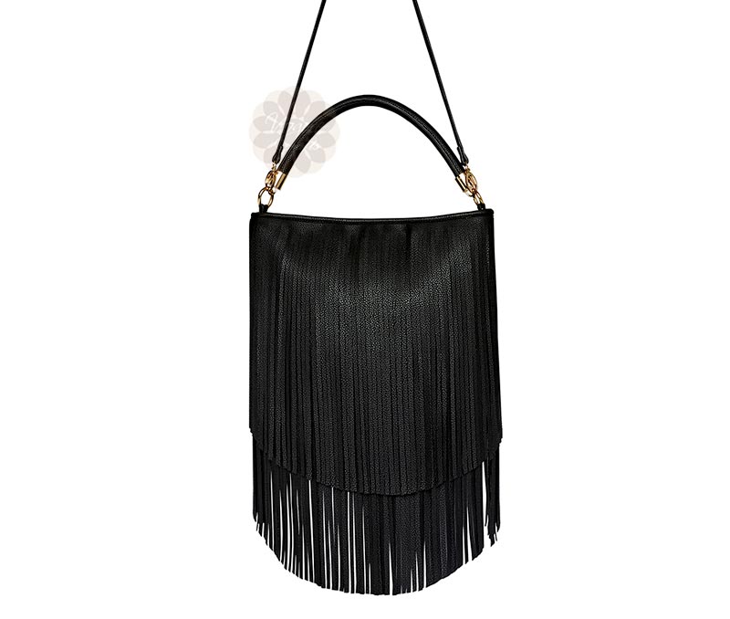 Vogue Crafts & Designs Pvt. Ltd. manufactures Black Fringe Sling Bag at wholesale price.